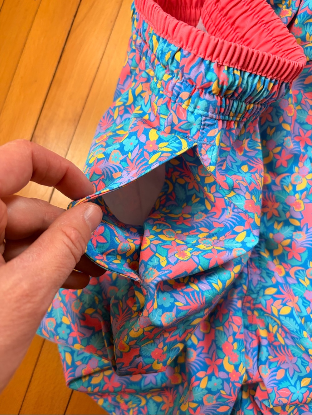 chubbies Pink and Blue Tropical Floral Swim Trunks - Picture 5 of 5